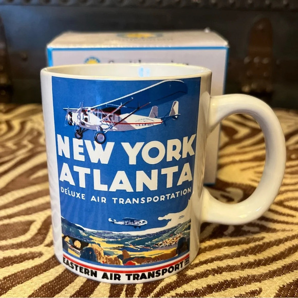 NEW Smithsonian Vintage Travel Poster in a 12oz Mug - New York Atlanta - Picture 1 of 4